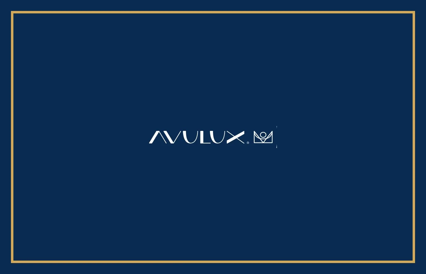 Avulux wordmark on a Unique navy field