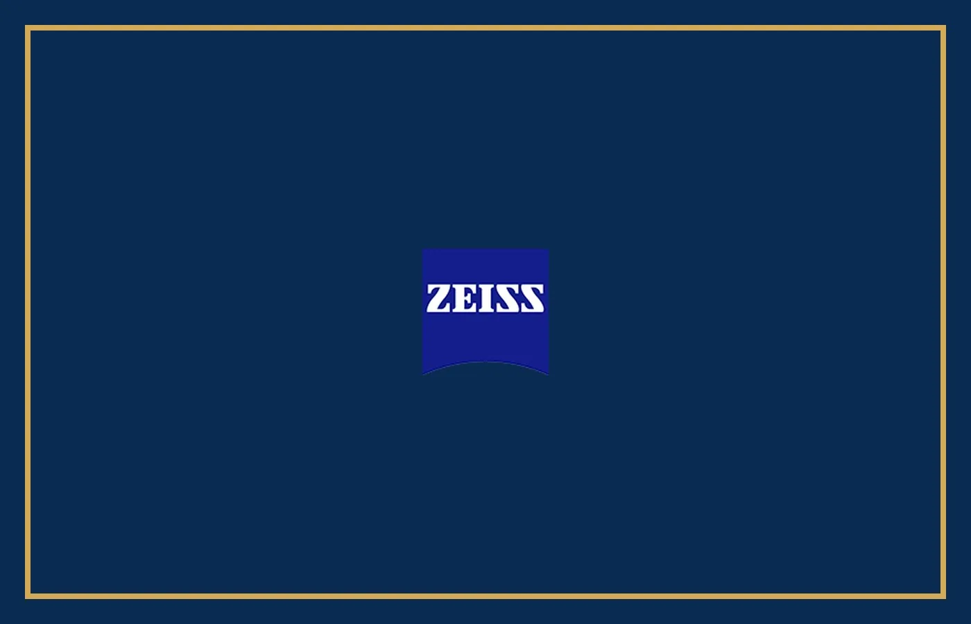 ZEISS wordmark on a Unique navy field